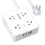 6 Ft Extension Cord Power Strip with 4 USB Ports Widely Surge Protector Outlets