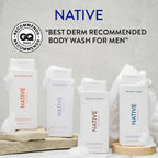 Native Body Wash, Sulfate Free, Sandalwood & Shea Butter, for Women and Men, 18 Oz