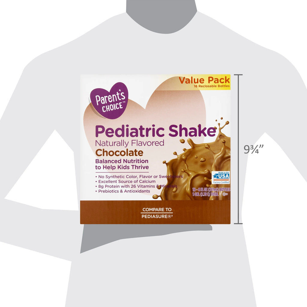 Parent'S Choice Pediatric Shake, Chocolate, 8 Oz Bottle, 16 Shakes