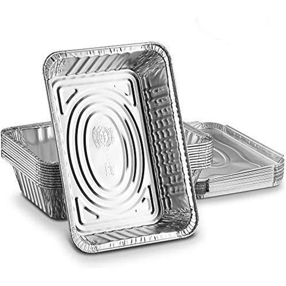 10 Pack 9" X 13" Half Size Disposable Aluminum Foil Pans with Lids Take-Out Con