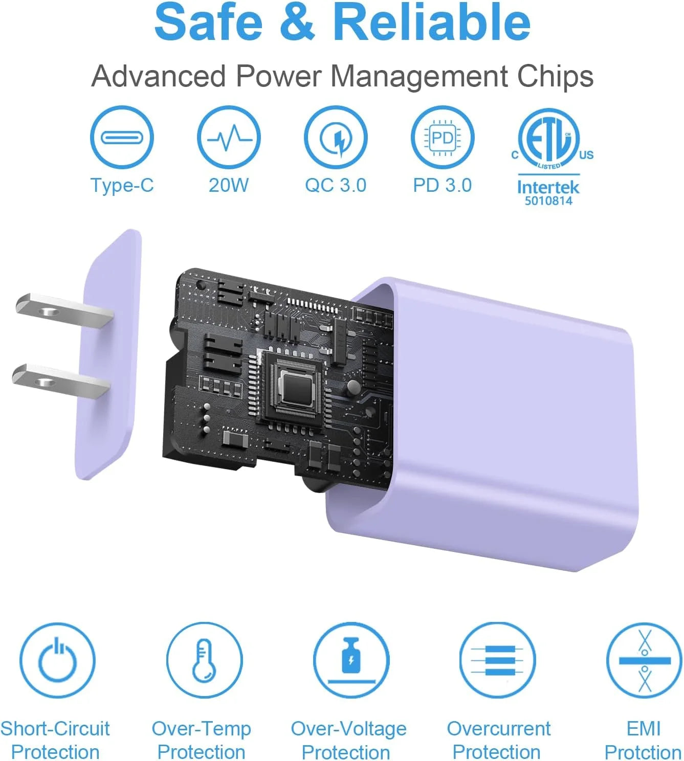 For Iphone 17 16 15 Charger,2 Pack USB C Charger Block Type C Chargers 6FT Cord Wall Chargers Compatible with Iphone Air/17/17 Pro/17 Pro Max/16/16 Plus/16 Pro/16 Pro Max/15 Pro Max/Min,Purple