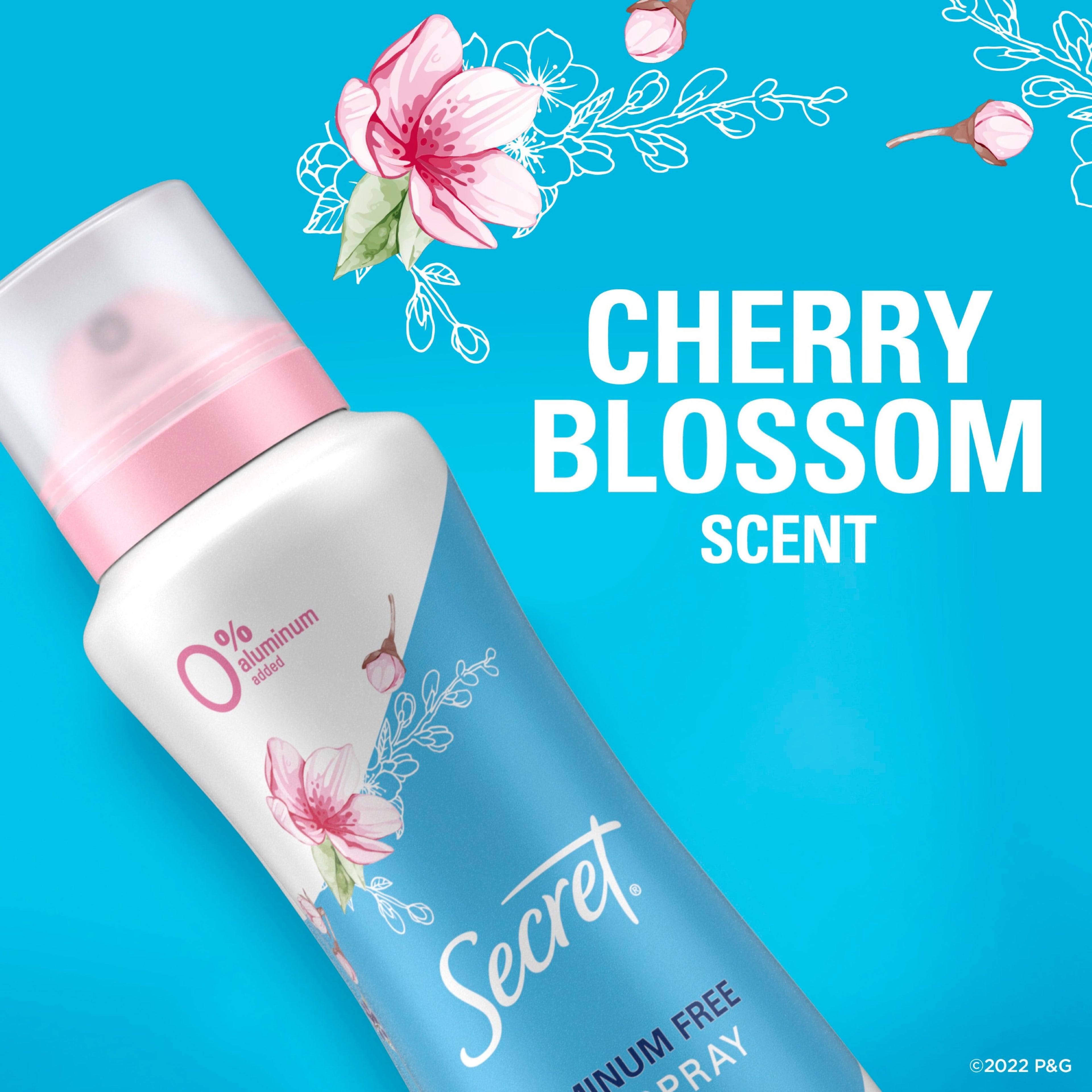 Aluminum Free Dry Spray Deodorant, Cherry Blossom, 4.1 Oz