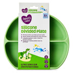 Parent'S Choice 3 Compartment Section Silicone Toddler Plate Sage Green