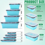 4 Pack Silicone Collapsible Bowls with Airtight Lids, Collapsible Food Storage C