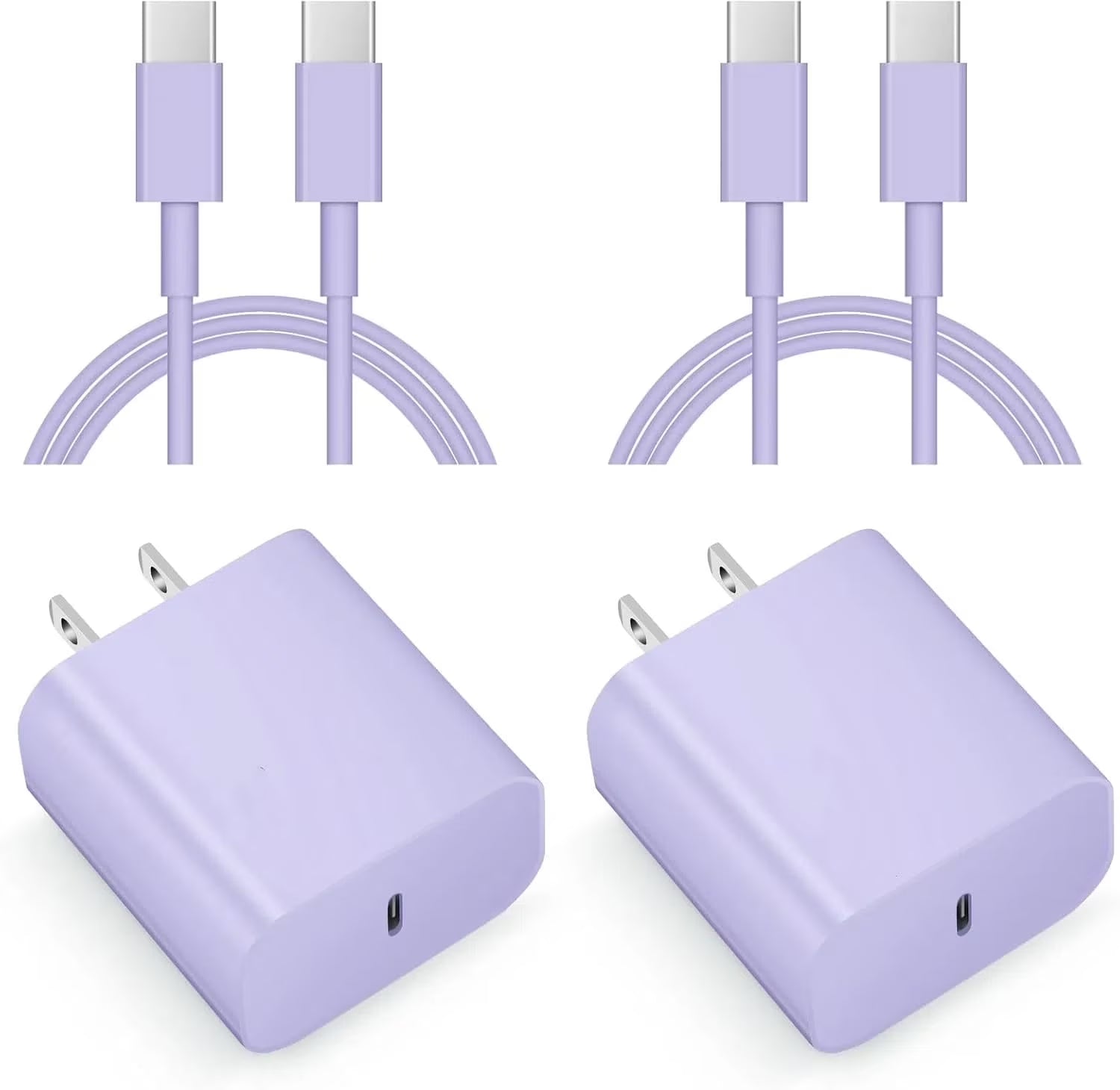 For Iphone 17 16 15 Charger,2 Pack USB C Charger Block Type C Chargers 6FT Cord Wall Chargers Compatible with Iphone Air/17/17 Pro/17 Pro Max/16/16 Plus/16 Pro/16 Pro Max/15 Pro Max/Min,Purple