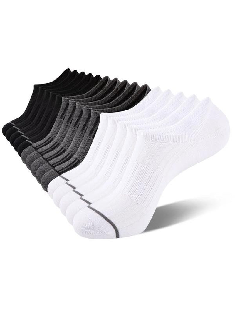 15 Pairs Mens Cotton No Show Socks with Non Slip Grip Casual Walking Socks for M