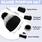 4 Pcs Women Winter Hat Scarf Gloves Socks Set Knitted Beanie Cap Touchscreen Glo
