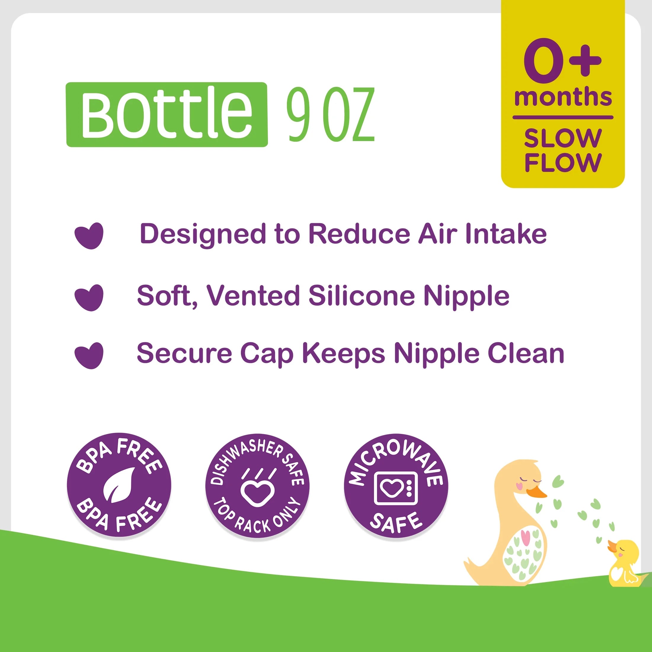 Parent'S Choice Standard Neck Bottle, 9 Fl Oz, Newborn 0+ Months, Neutral, 1 Pack