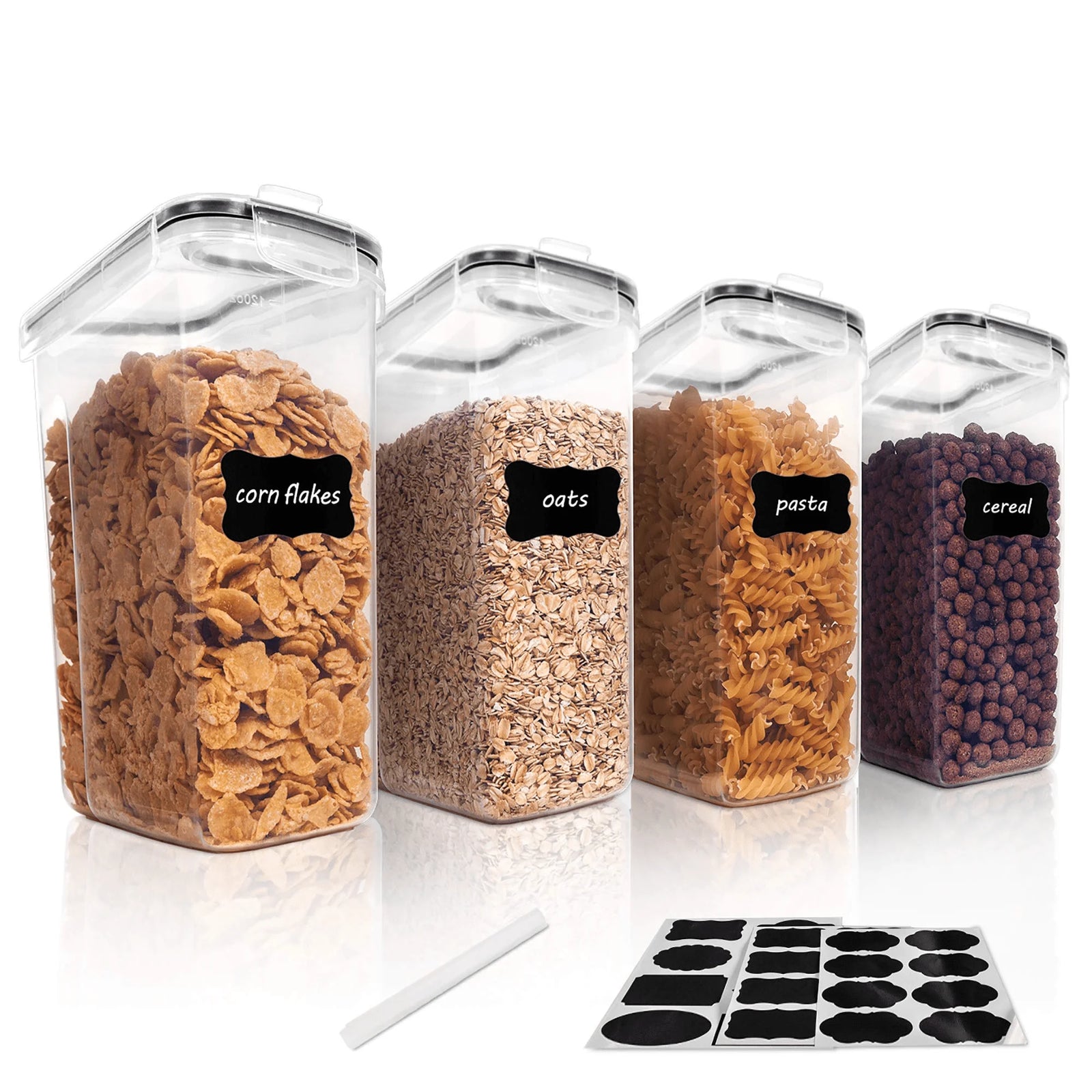 Cereal Storage Container Set of 4, Airtight Food Storage Containers, 135.2 Fl O