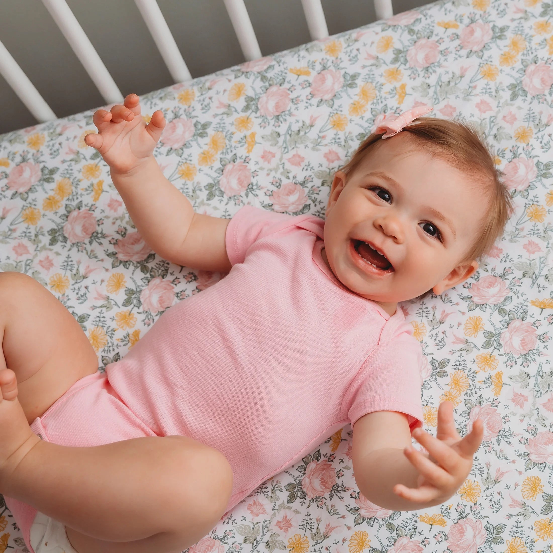 Parent'S Choice 100% Cotton Fitted Crib Sheets for Baby Girls, Pink Floral, 2-Pack, Crib Bed