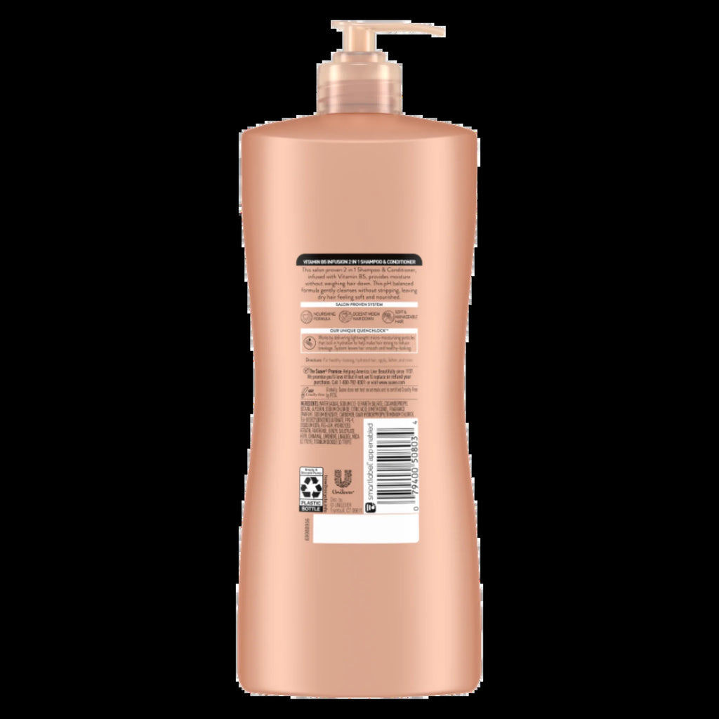2-In-1 Shampoo & Conditioner, Moisturizing Vitamin B5 Infusion for Dry Hair, 28