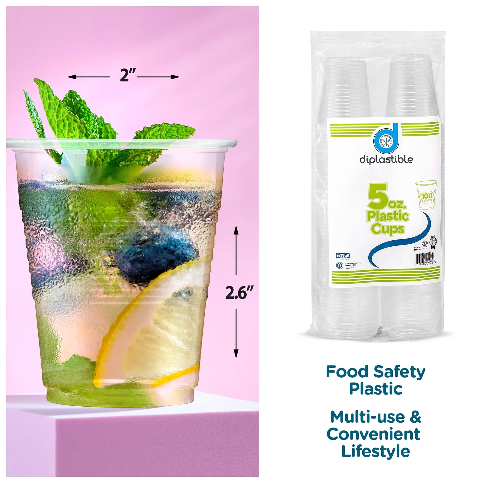 600 Pack 5 Oz Clear Plastic Drinking Cups