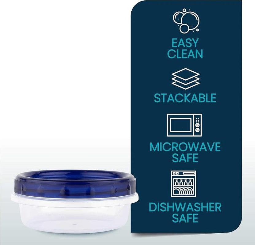 Clear Deli Containers with Lid Reusable Small Plastic Container Set, 4-Pack 8 Oz