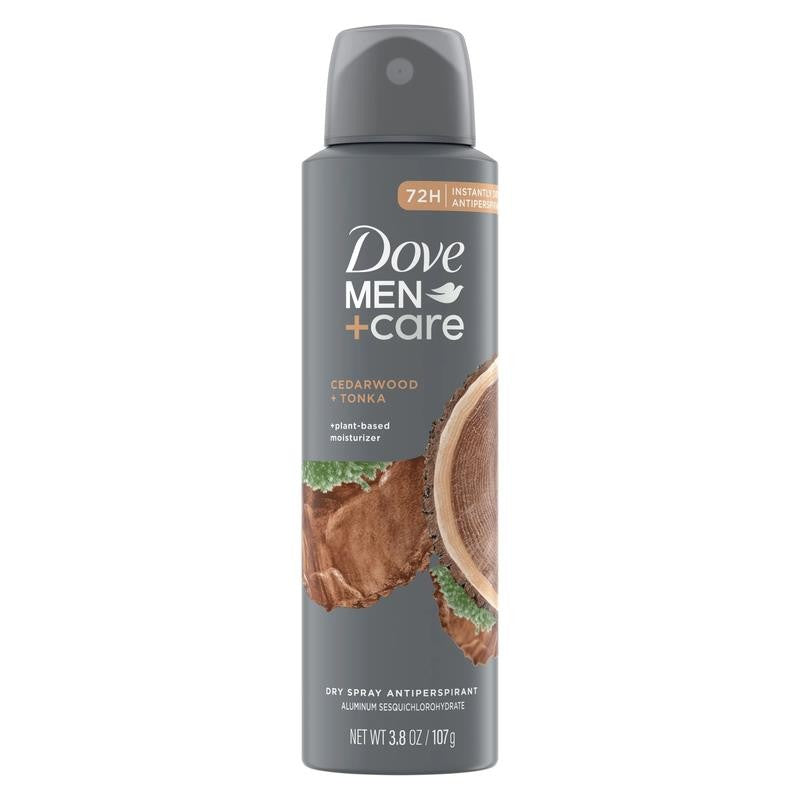 Dry Spray Antiperspirant Deodorant for Men Cedarwood + Tonka, 3.8 Oz