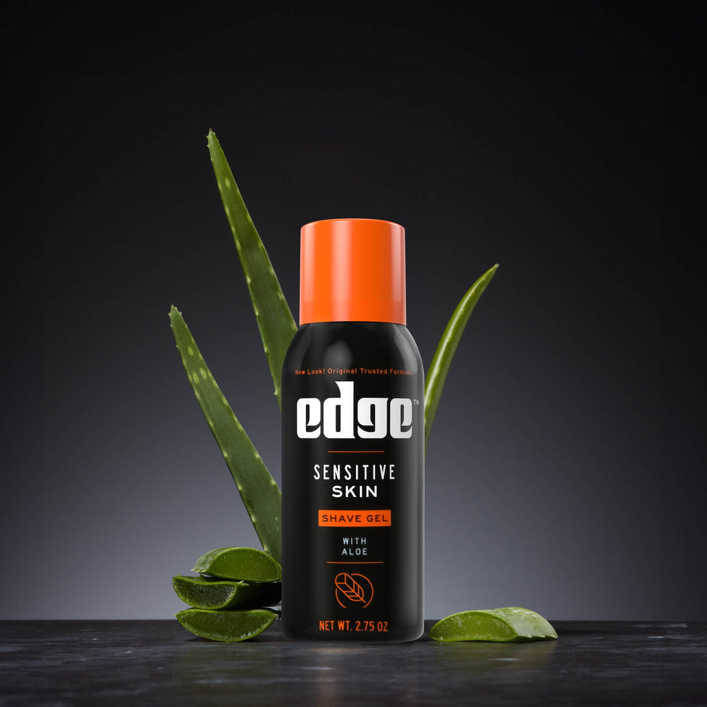 (8 Pack) Edge Sensitive Skin Shave Gel for Men with Aloe, Unscented, 2.75 Oz