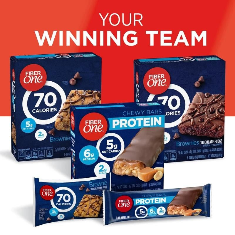 (4 Pack) 70 Calorie Brownies, Chocolate Chip Cookie, 2G Sugar, Value Pack, 12 C