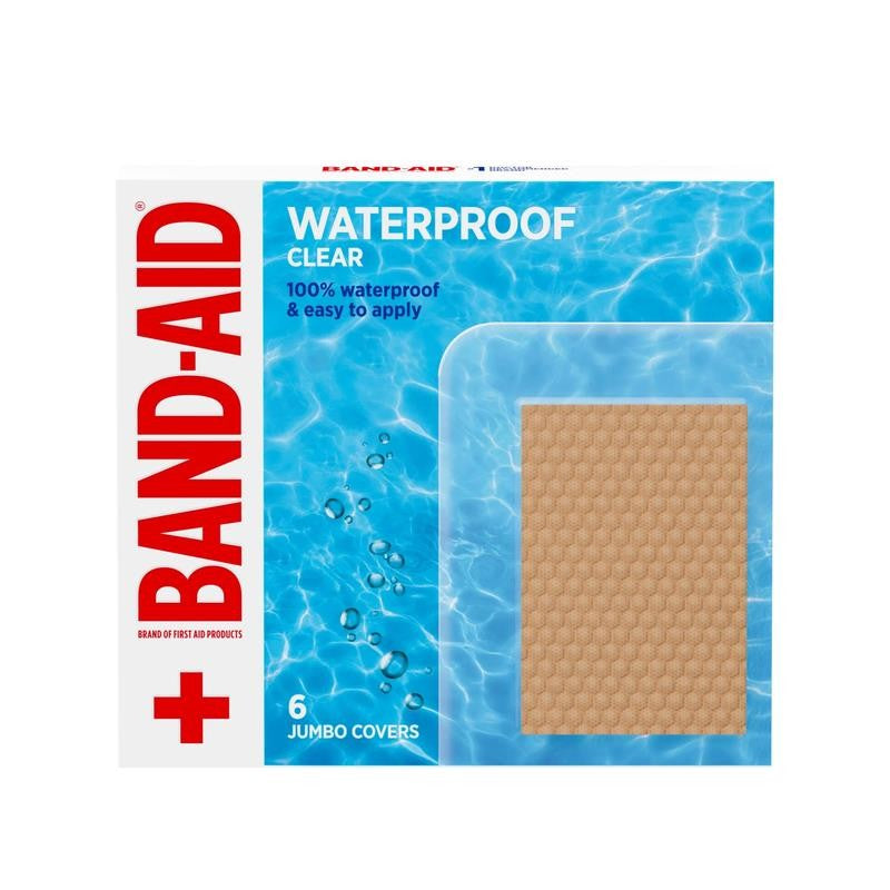 Brand Clear Waterproof Adhesive Bandages, Jumbo, 6 Count