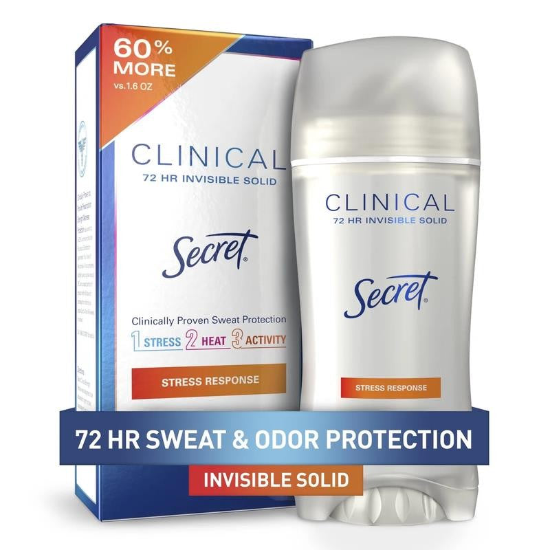 Clinical Invisible Solid Antiperspirant and Deodorant for Women, Stress Response