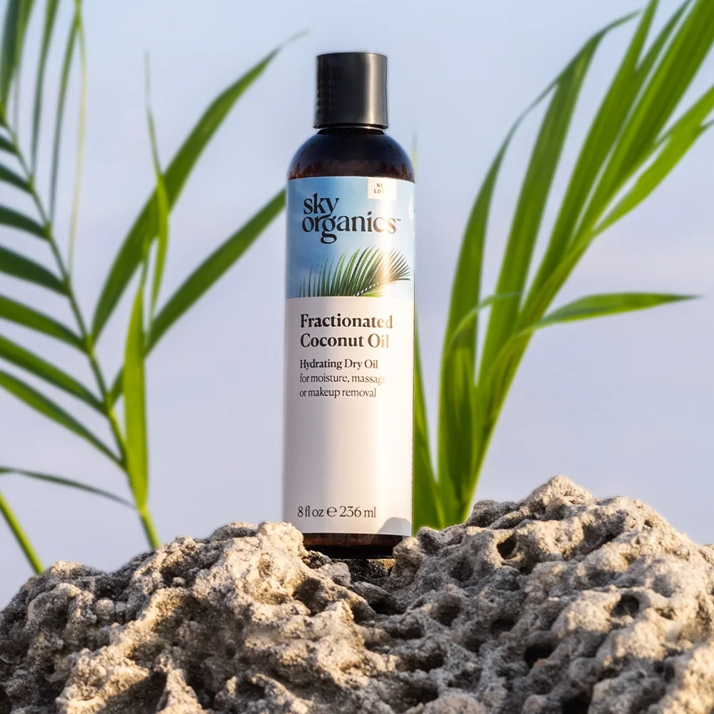 Sky Organics Fractionated Coconut Oil for Body and Face to Soften and Smooth Skin, 8 Fl Oz