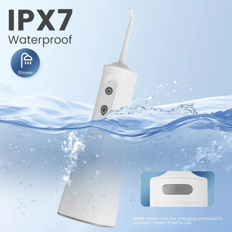 Cordless Water Flosser 300Ml, IPX7 Waterproof Oral Irrigator with 5 Cleaning Mod