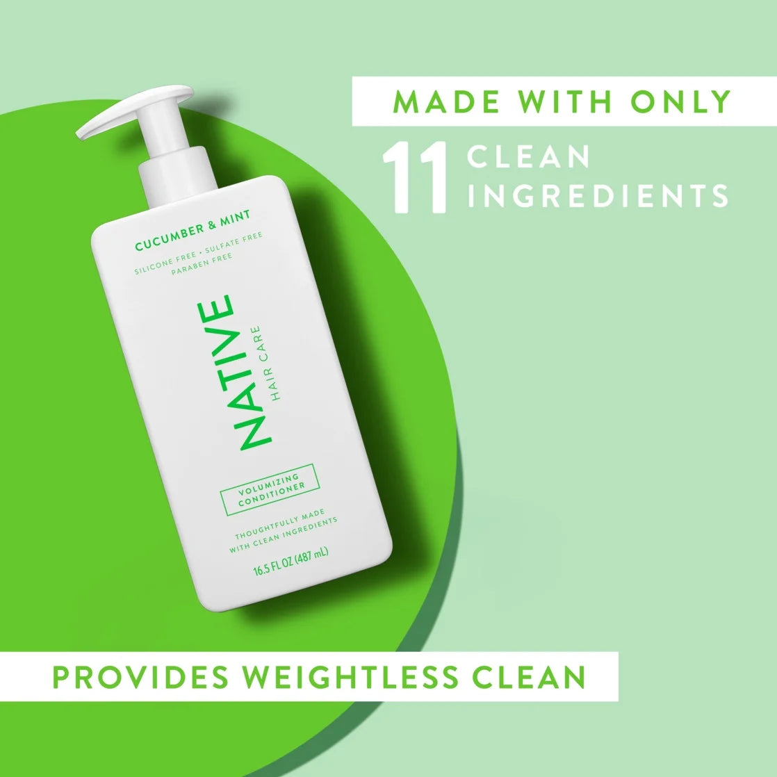 Native Volumizing Conditioner, Cucumber & Mint, Sulfate & Paraben Free, 16.5 Oz