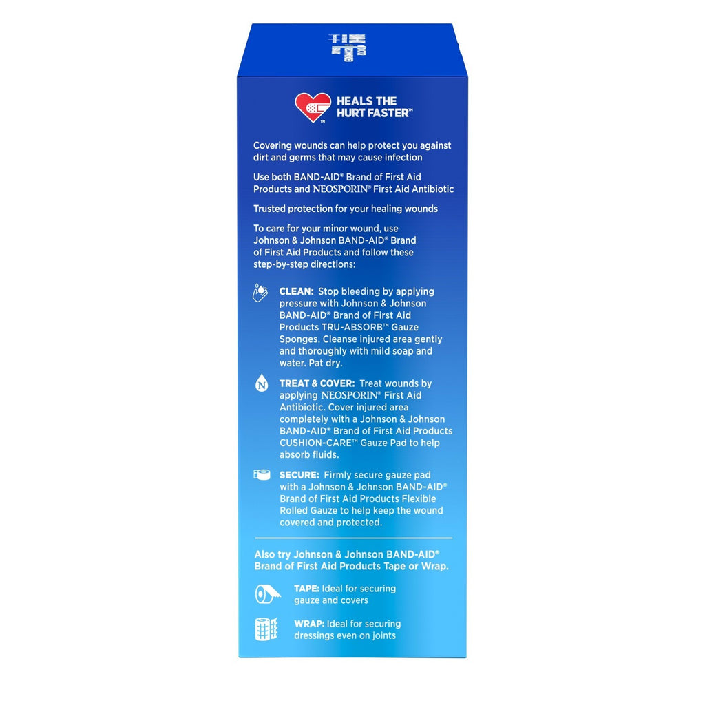 Band Aid Brand Flexible Rolled Medical Gauze, 4 in X 2.1 Yd, 5 Ct