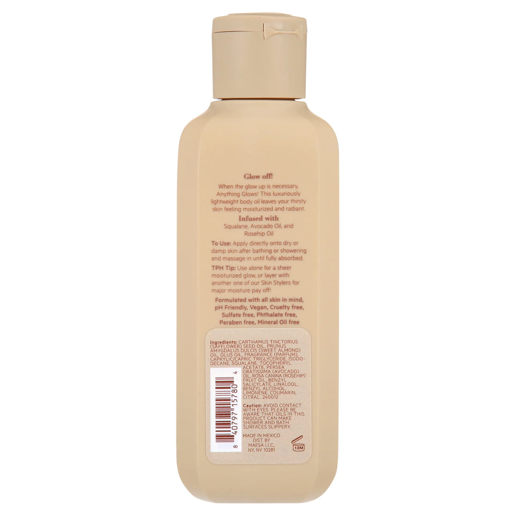 BODY by TPH Anything Glows Body Oil for Dry Skin for Women & Men, 10 Oz.