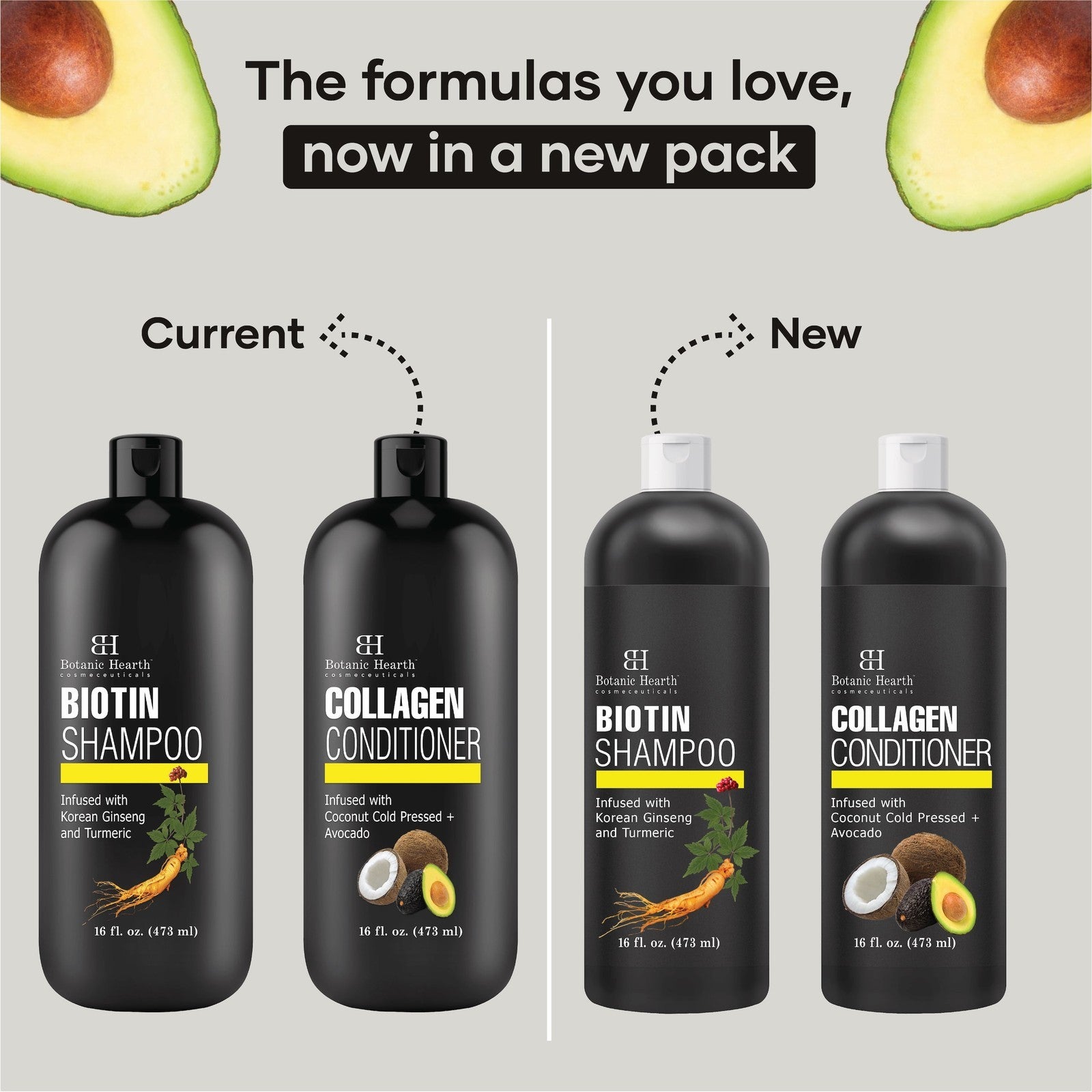 Biotin Shampoo & Collagen Conditioner Set – Infused with Korean Ginseng, Turmeri