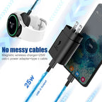 2 In1 Samsung Watch Charger,25W USB C Fast Charger Compatible with Galaxy Watch 7/6/6 Classic/5 Pro/5/4 /4 Classic/3/Active2/1 and Galaxys24/S23 /S22/21/20 Note/Z Fold 6(6Ft)