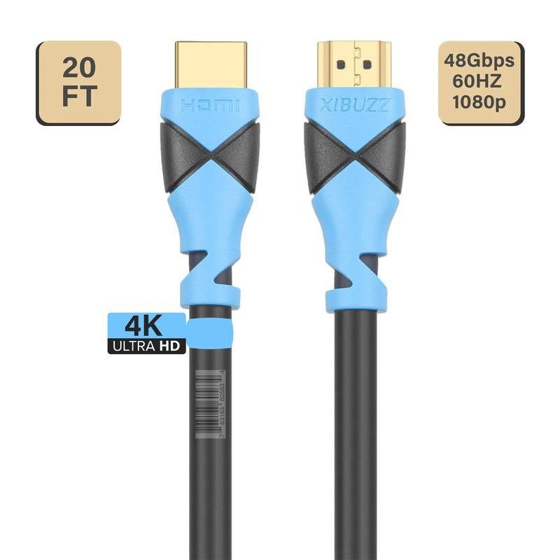 4K HDMI Cable 20 FT, HDMI High Speed Cable Supporting 10Gbps, 60HZ, 1080P Full H
