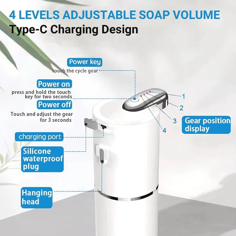 Automatic Soap Dispenser, 13.4Oz/380Ml Sensor Foaming Soap Dispenser Touchless R