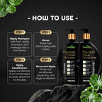 Herbishh Keratin Shampoo and Conditioner Set – Shiny & Frizz-Free, All Hair Types, Unisex, 450Ml