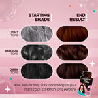 3-In-1 Bubble Foam Hair Dye Shampoo, Dark Brown, 10 Sachets X 24Ml, Ammonia-Free, Long-Lasting Color for Men & Women