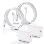 Bkayp Iphone Charger [Apple Mfi Certified] 2 Pack 20W USB C Wall Charger with 6Ft Fast Charging Cable Compatible with Iphone 14/13/12/11 White