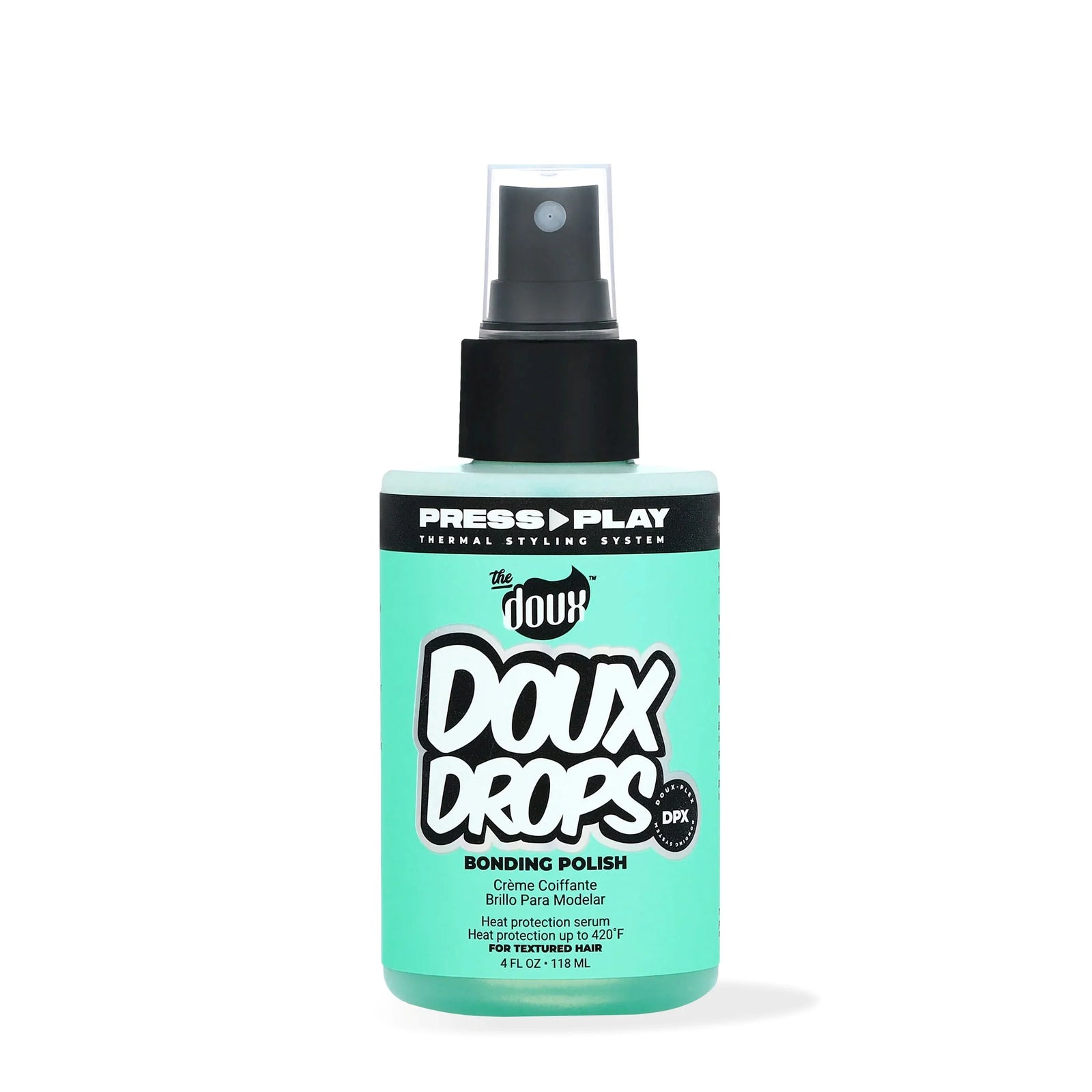 Doux Drops Bonding Polish Heat Protectant Serum 4 Oz., All Hair Types, Moisturiz