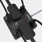 5Ft Extension Cord - 6 AC Outlets and 4 USB Charging Ports, Power Strip for Home