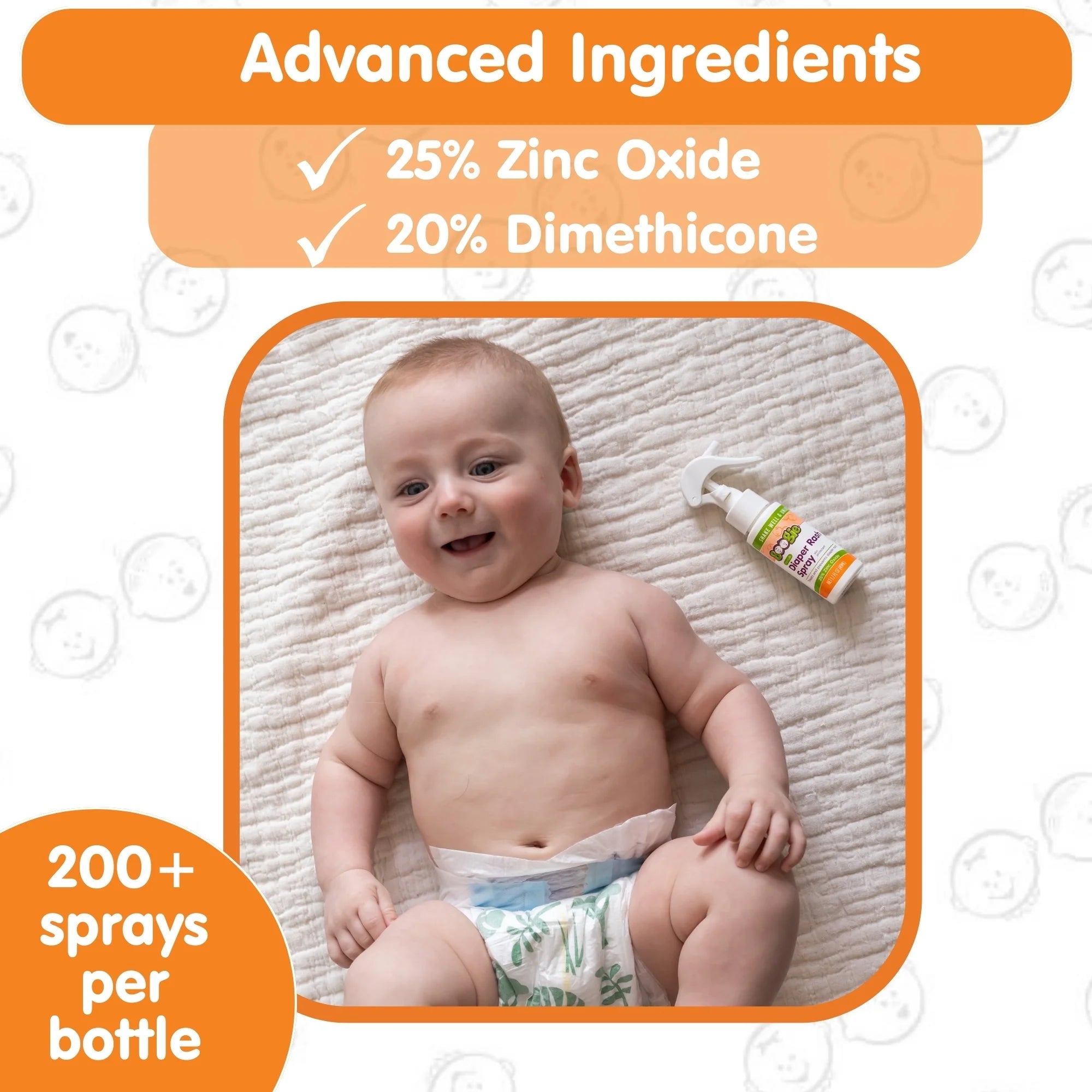 Boogie No-Rub Liquid Diaper Rash Spray with Zinc Oxide, 1.7 Fl Oz