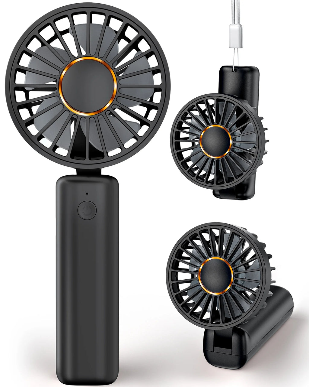 Frsara Portable Handheld Fan , Mini Desk Fan Foldable 2000Mah, 180° Ratotion , 3