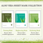 Aloderma Hydrating Sheet Face Masks with 87% Organic Aloe Vera - 5 Pack Moisturizing Facial Masks with Hyaluronic Acid & Bergamot Oil for Nourished, Radiant Skin - Aloe Vera Natural Skincare