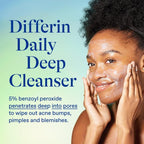 Daily Deep Cleanser Face and Body Wash with 5% Benzoyl Peroxide, Dermatologist-