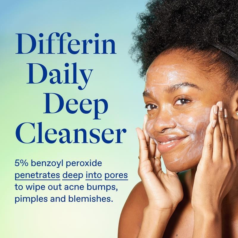 Daily Deep Cleanser Face and Body Wash with 5% Benzoyl Peroxide, Dermatologist-