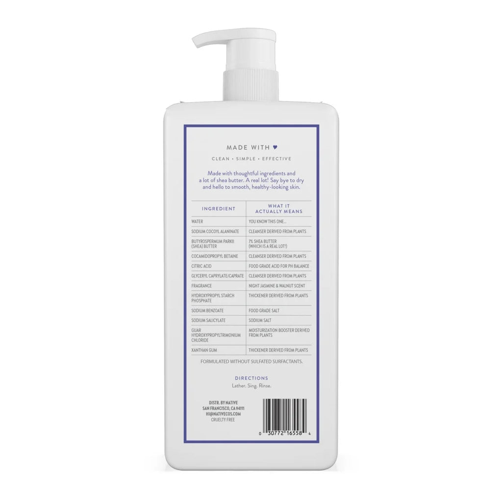 NATIVE Night Jasmine & Walnut Moisturizing Body Wash 18Oz