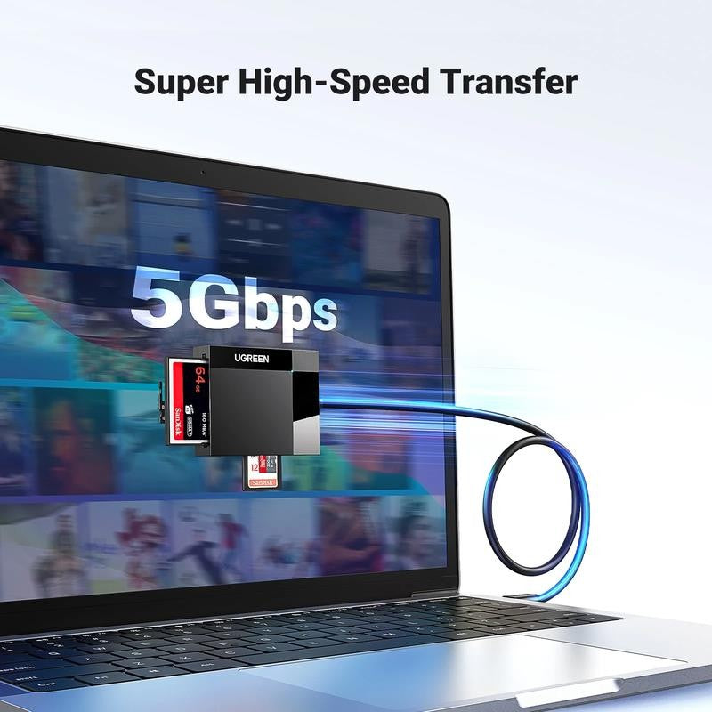 4-In-1 USB 3.0 Memory Card Reader for Sd/Micro Sd/Cf/Compact Flash Cards, New, 1