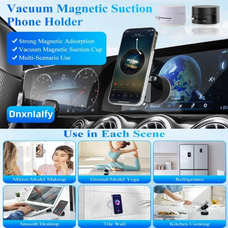 Cell Phone Holder Vacuum Magnetic Adsorption for Car Mount Convenient Folding Su
