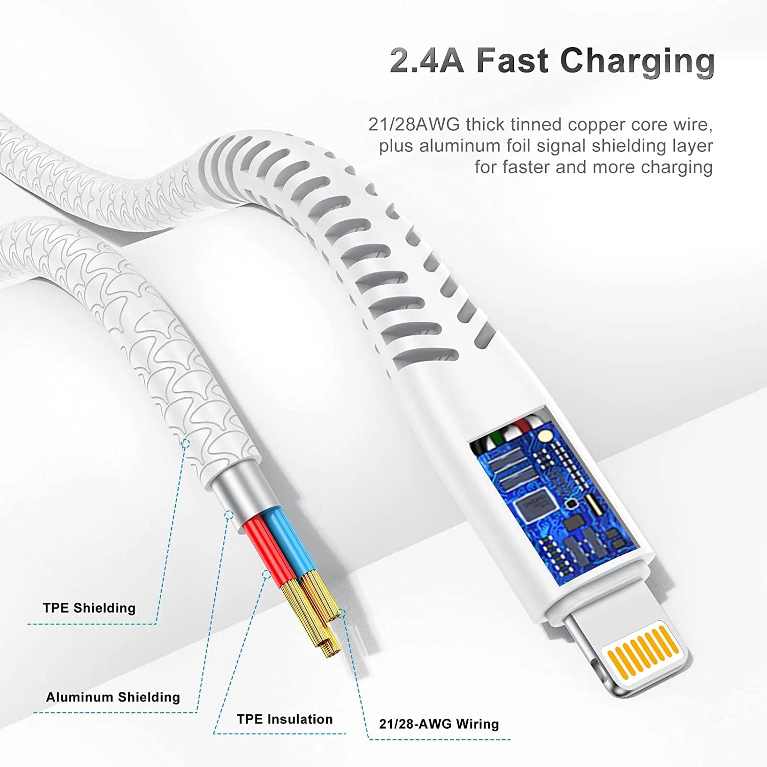 3Pack I Phone Charger Cord 10Ft Long Cable 10 Foot,High Fast/Data Sync 10 Feet Charging Cable Compatible with Iphone 14/13/12/11 Pro Max/Xs/Xr/8/7/6/5S/5/Se Ipad Case