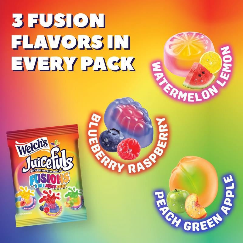 Fruit Snacks - Juicefuls Fusions, 20 Count Snack Box – 0.8Oz Snack Packs, Gluten
