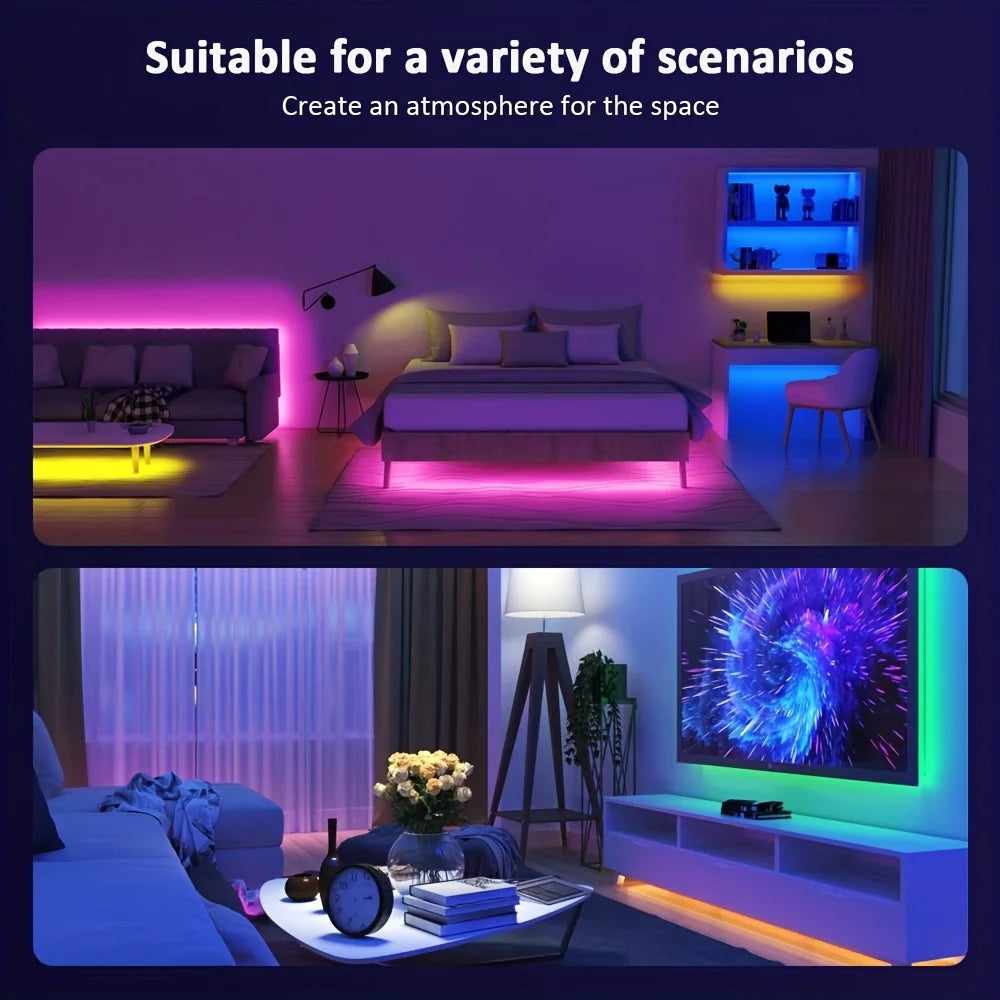 100FT Led Lights,Music Sync Strip Lights with APP and Remote Control,Rgb Color C