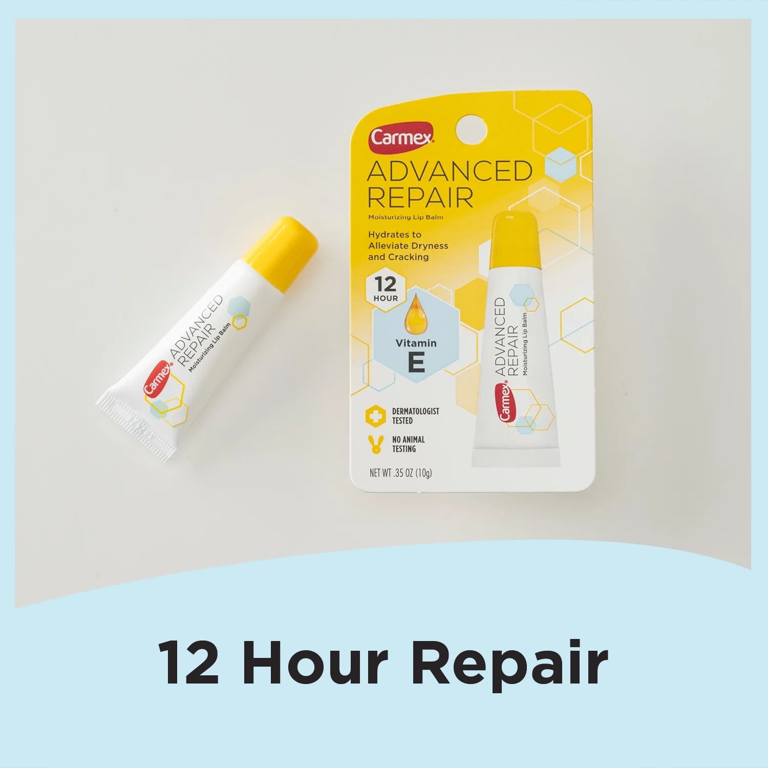 Carmex Advanced Repair Moisturizing Lip Balm Tube, Lip Moisturizer with Vitamin E, 1 Count