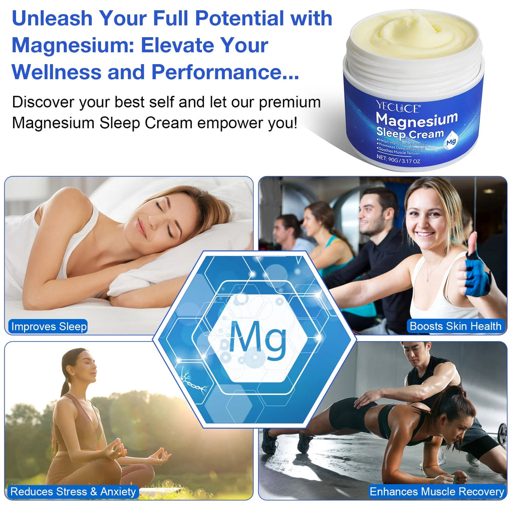 2 Pack Magnesium Sleep Cream,Magnesium Lotion Enriched with Lavender, Vitamin E,Improve Sleep Quality,Topical Magnesium Oil Cream for Feet, Legs or Arms