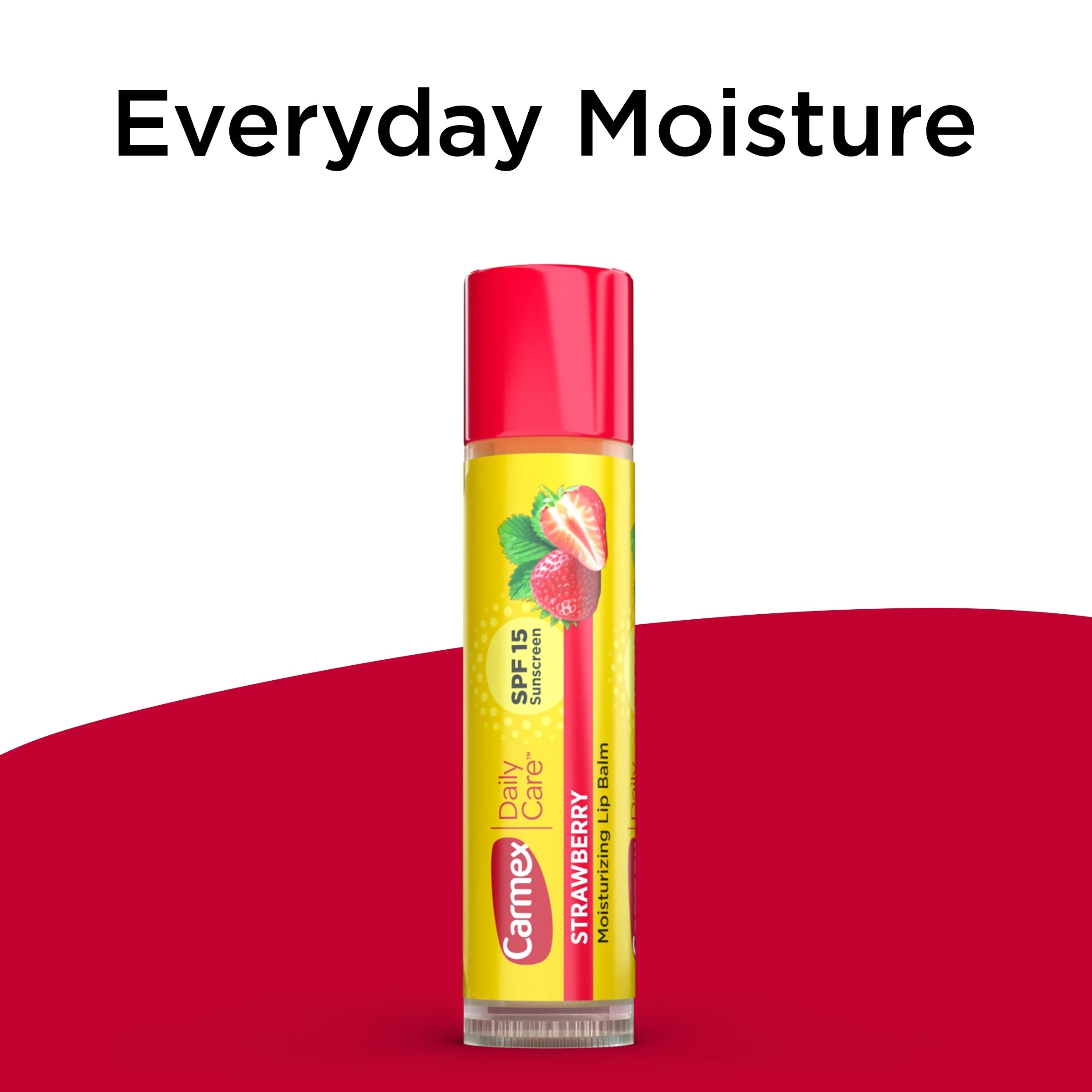 Carmex Daily Care Moisturizing Lip Balm Stick, SPF 15, Strawberry Flavor, 1 Count